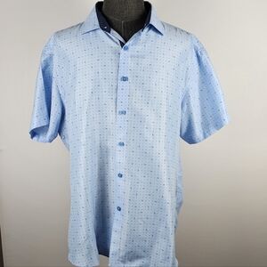BC Collection Men's Light Blue Short Sleeve Button Down Casual Everyday Size 3XL